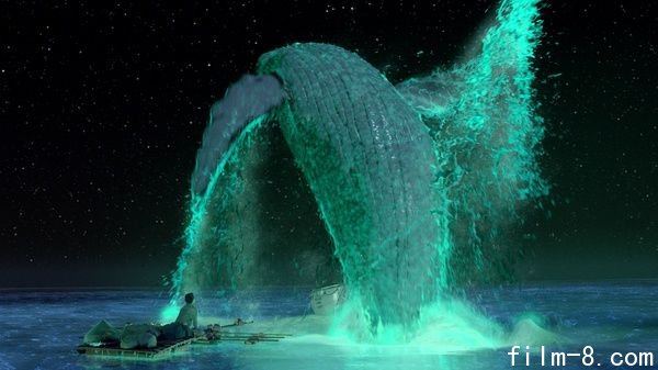 象征时间流逝的发光鲸鱼